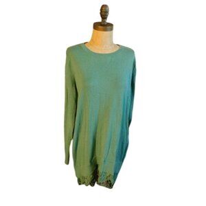 Logo by Lori Goldstein Size XL Knit Long Sleeve Top Lace trim